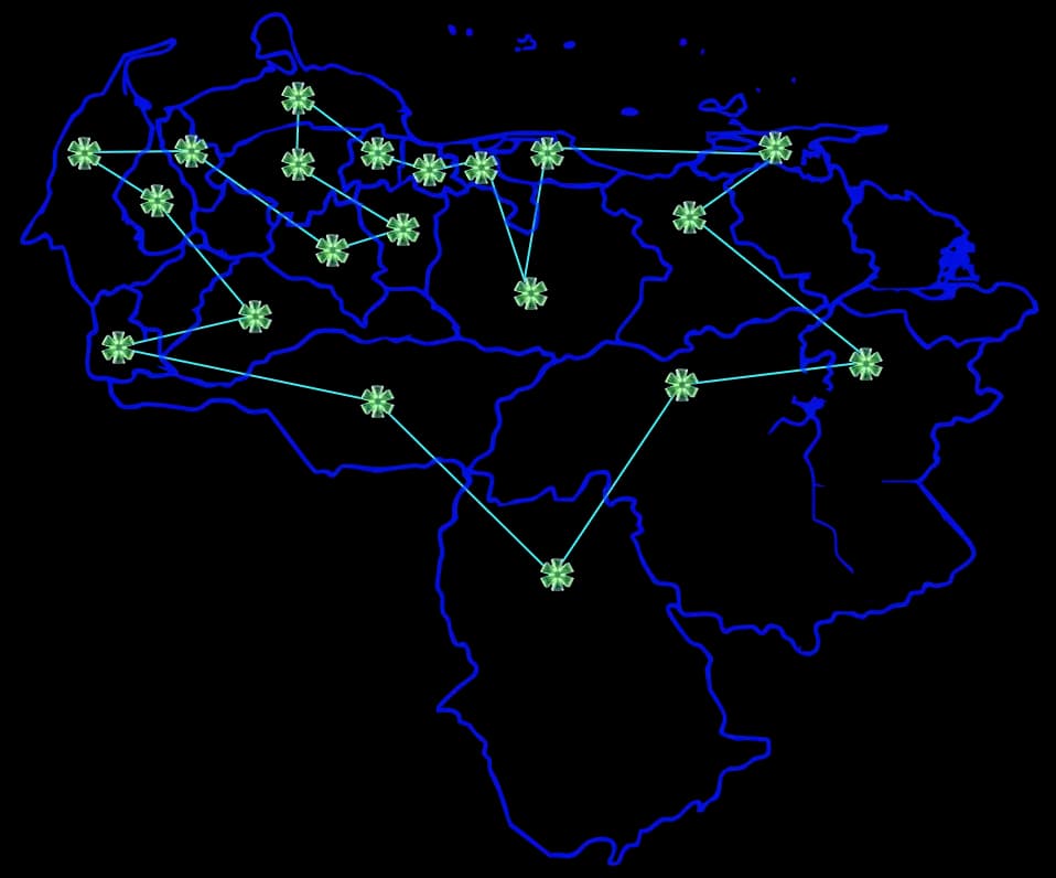 Mapa de Venezuela - Red de Cobertura Nacional Chollo
